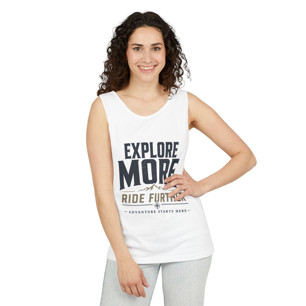 Explore More Ride Further Garment-Dyed Tank Top