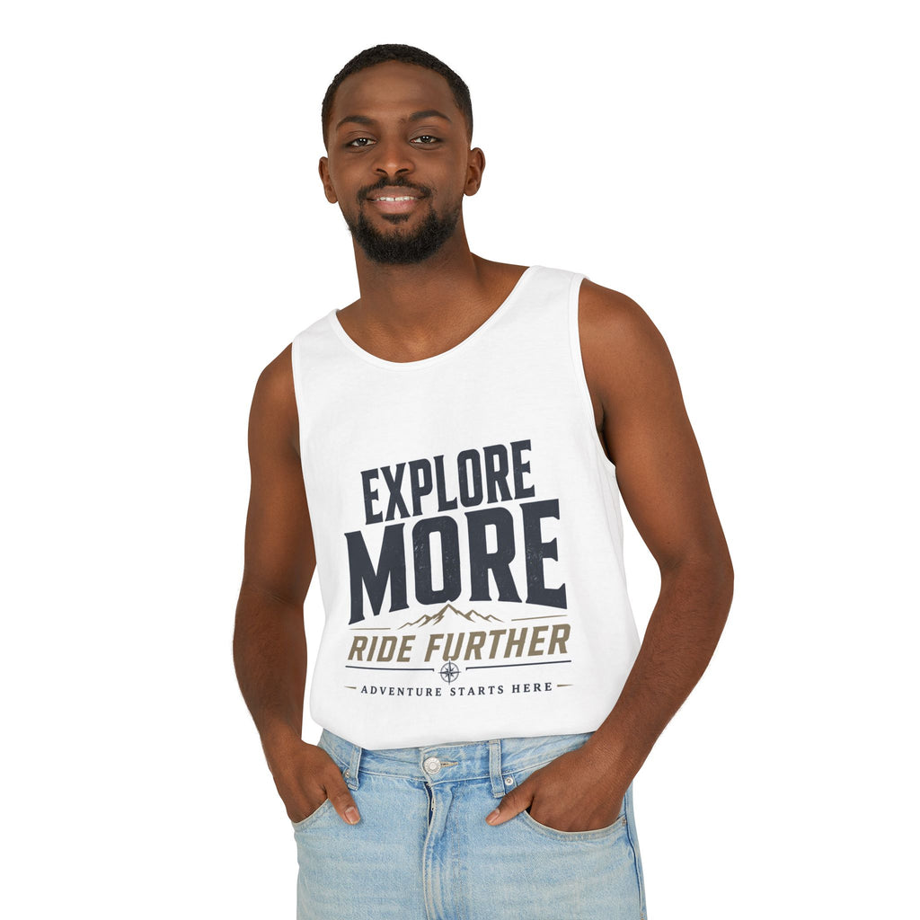 Explore More Ride Further Garment-Dyed Tank Top