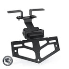 Tail tidy bracket with LED light mount, rear view