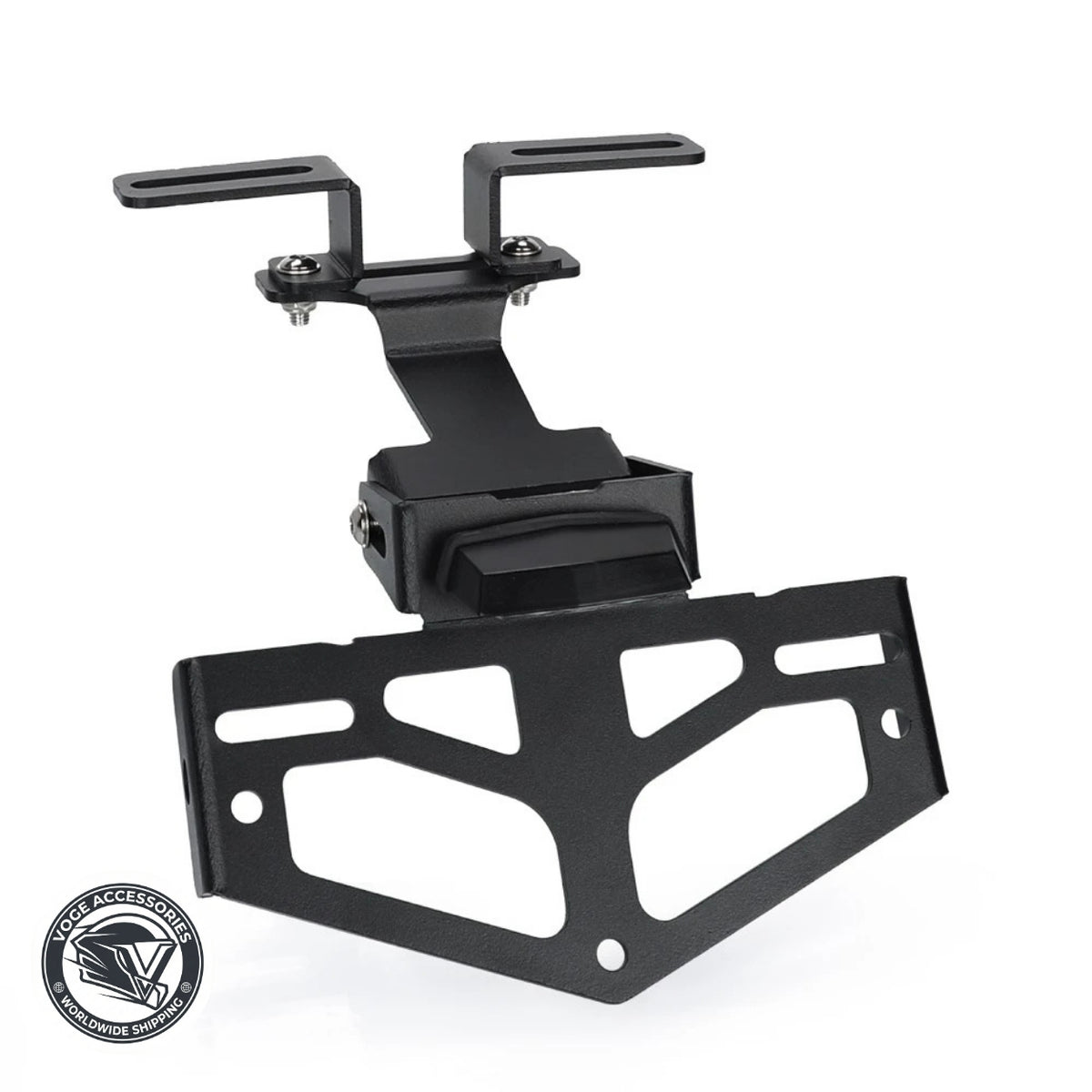 Tail tidy bracket with LED light mount, rear view