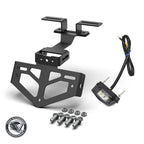 Black tail tidy license plate holder with LED plate light and mounting bolts