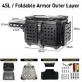 55L / 65L Aluminum Motorcycle Top Box – Folding Armor Rear Luggage with Backrest