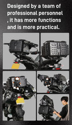55L / 65L Aluminum Motorcycle Top Box – Folding Armor Rear Luggage with Backrest