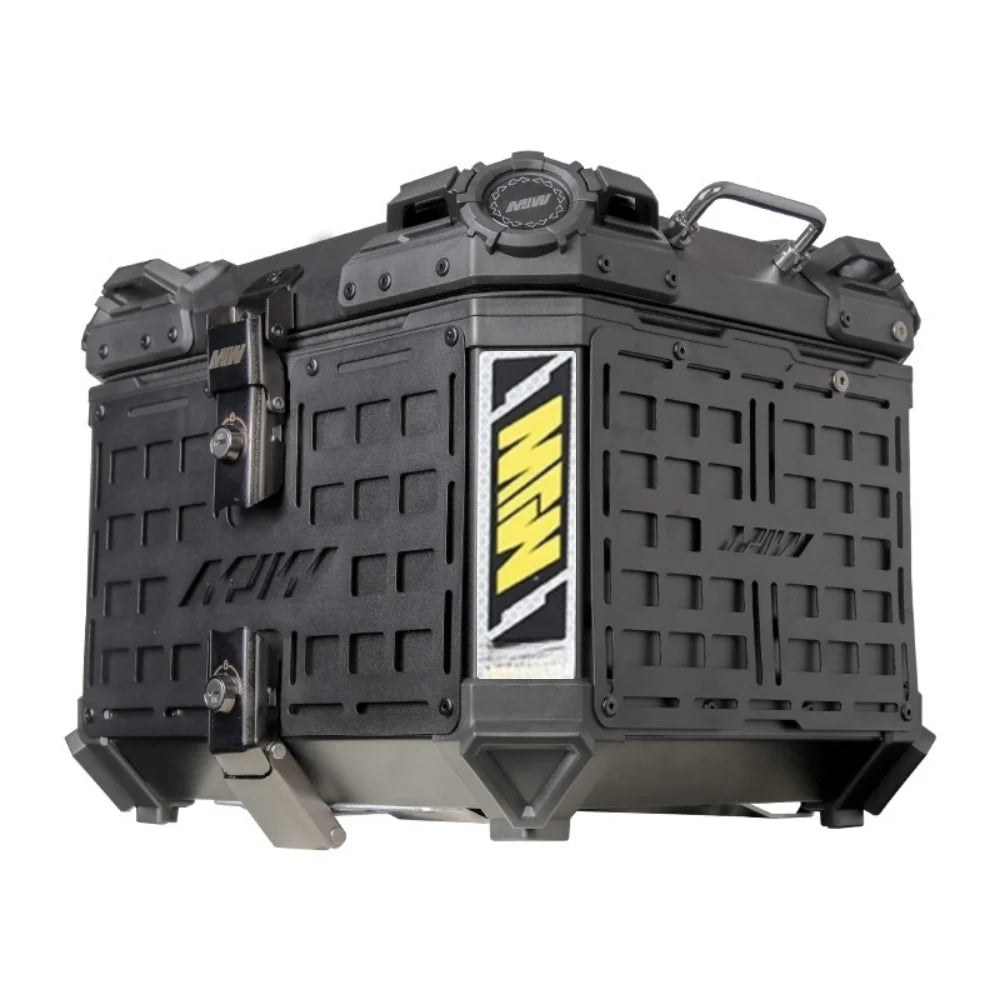 55L / 65L Aluminum Motorcycle Top Box – Waterproof Armor Rear Luggage with Backrest