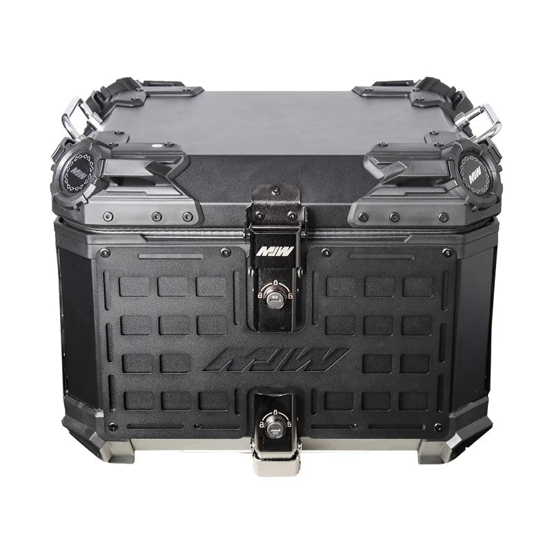 55L / 65L Aluminum Motorcycle Top Box – Waterproof Armor Rear Luggage with Backrest