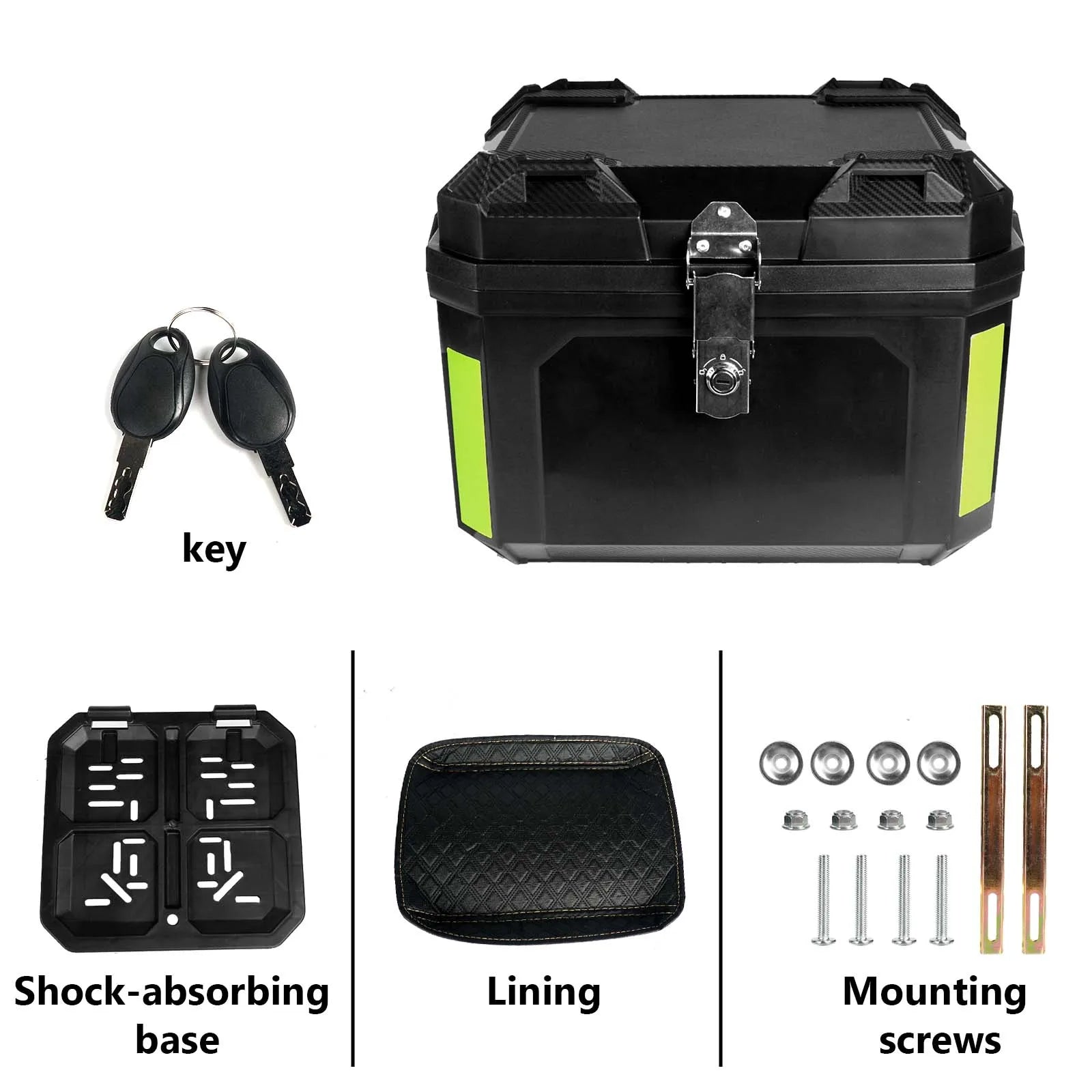 45L / 55L / 65L Motorcycle Top Box - Aluminum or ABS Waterproof Rear Trunk