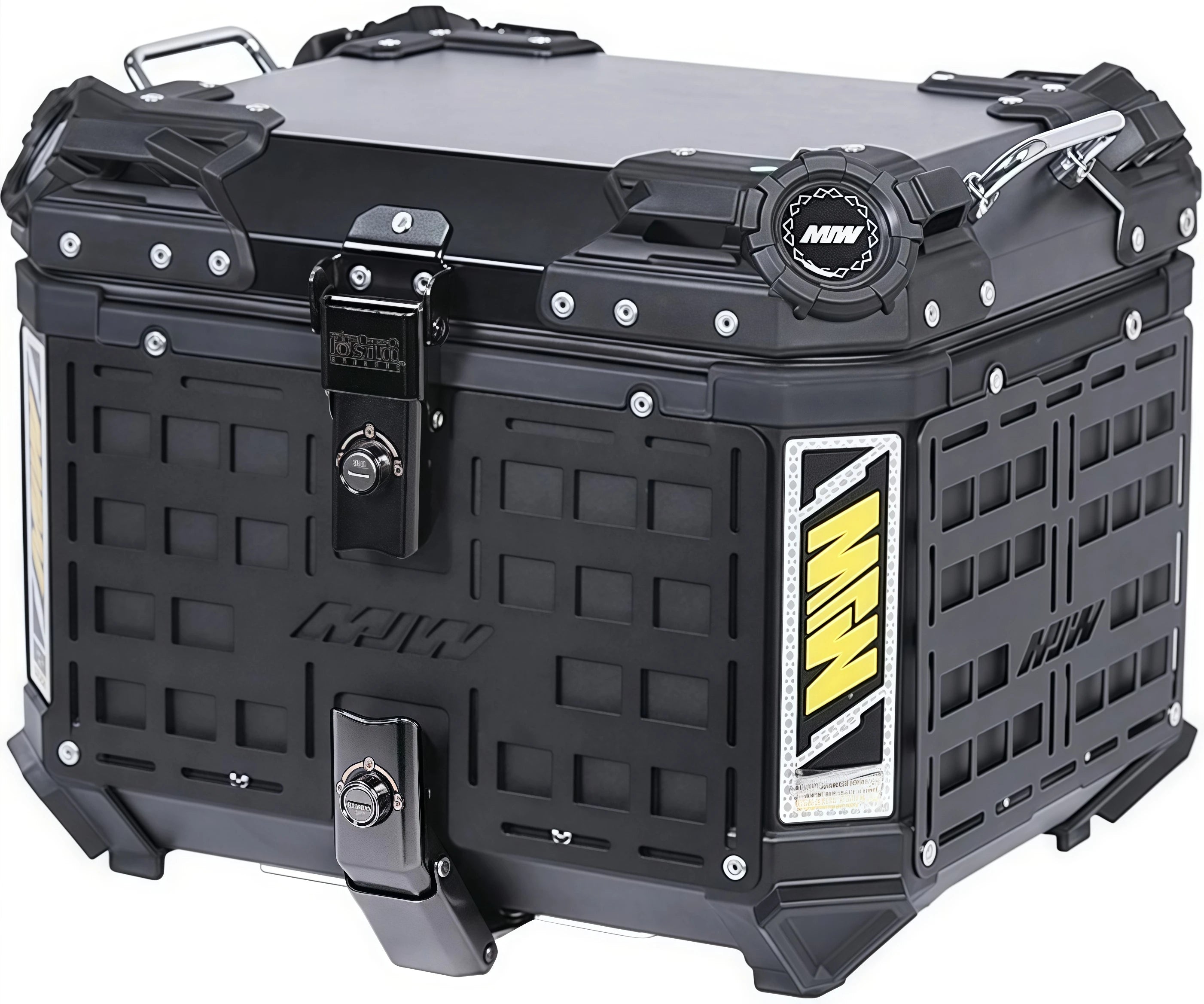 55L / 65L Aluminum Motorcycle Top Box – Waterproof Armor Rear Luggage with Backrest