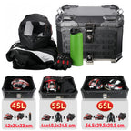 Bauletto posteriore per moto in alluminio da 55L/65L – Bagaglio posteriore impermeabile con schienale
