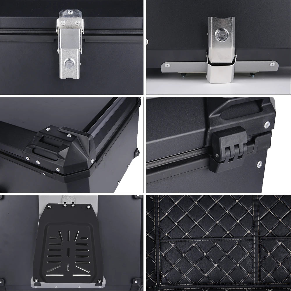 45L / 55L / 65L Motorcycle Top Box - Aluminum or ABS Waterproof Rear Trunk