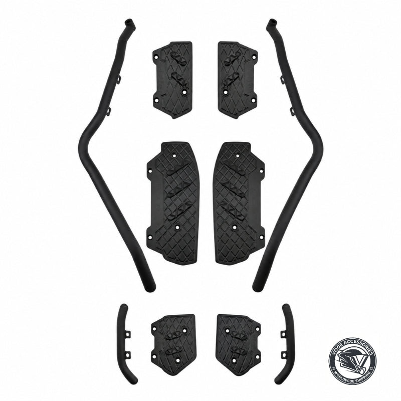 Black footrest floorboard pads and bars set for VOGE SR250GT