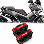 Red crash bar sliders on VOGE SR450X crash bars