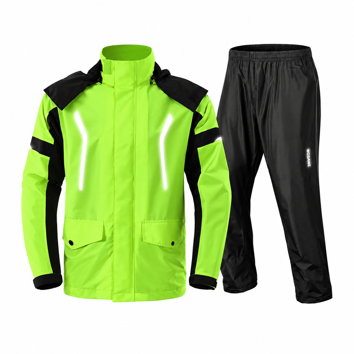 Waterproof Reflective Motorcycle Rain Suit Jacket & Pants