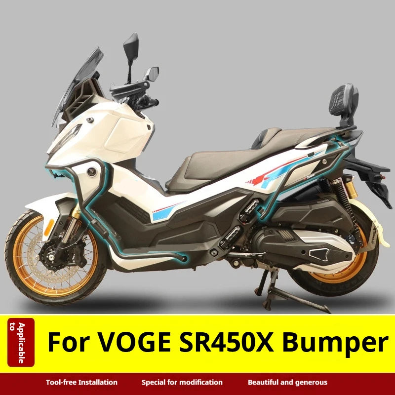 VOGE SR450X with rear bumper crash bar fitted