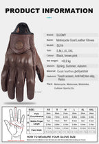 Guanti da Moto Vintage Suomy in Pelle di Capra – Dita Intere, Unisex