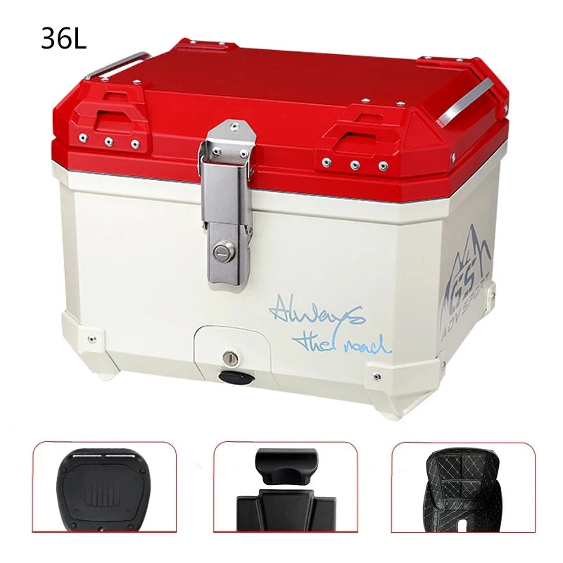 45L Universal Motorcycle Tail Box - ABS Rear Top Case with Lock
