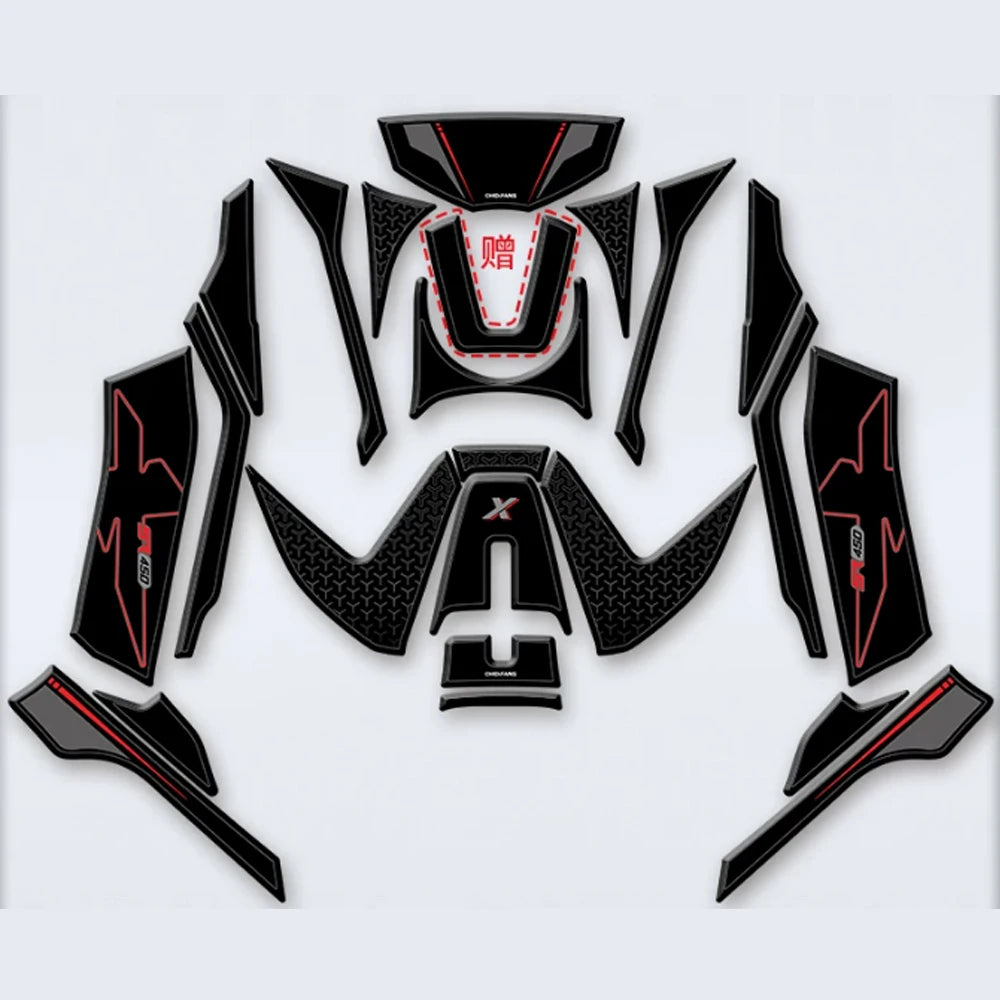 Black and red SR450X anti-skid sticker kit