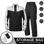 Traje de lluvia para moto reflectante con capucha desmontable, chaqueta y pantalón – foto 25