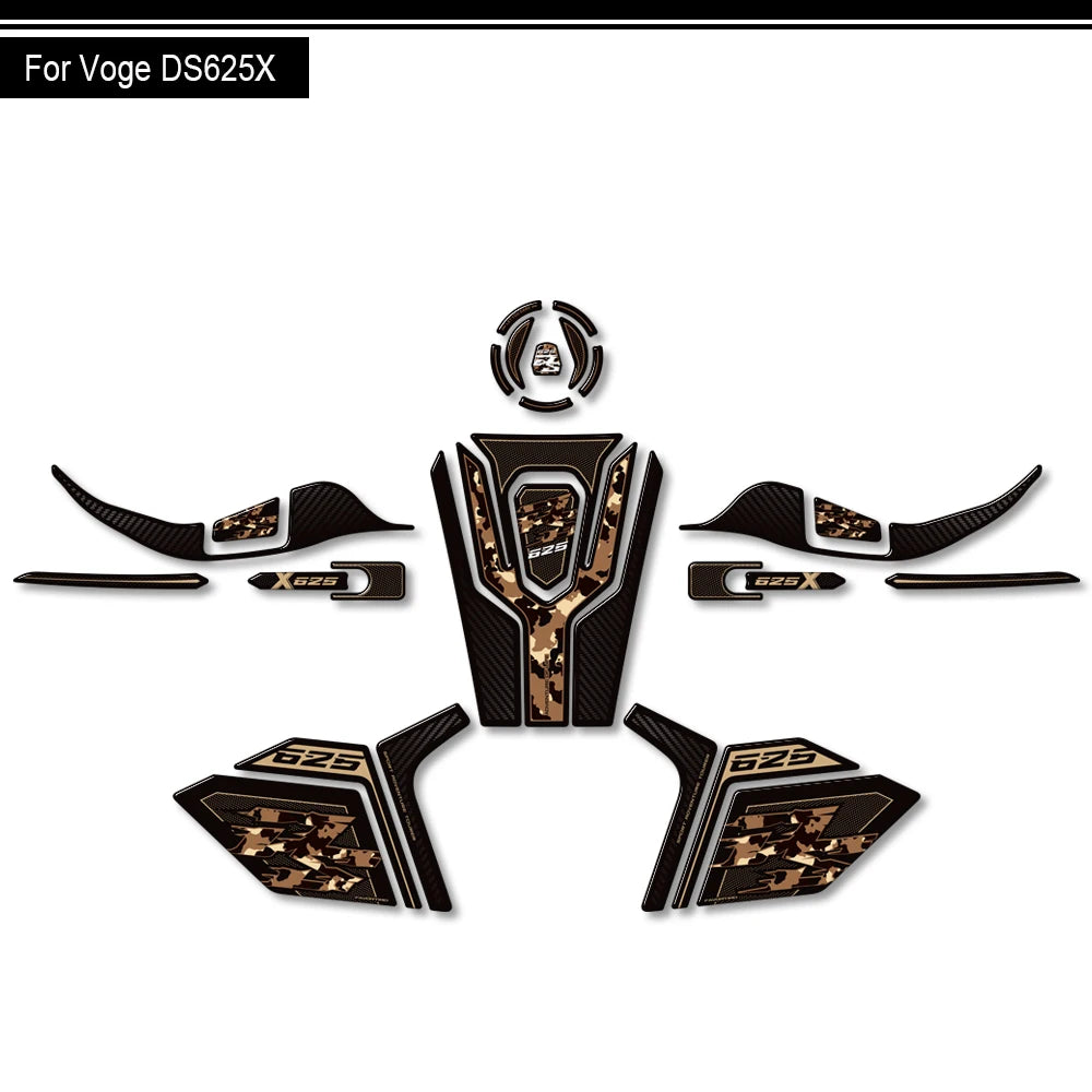 3D Tank Pad & Protection Sticker Kit for VOGE DS625X Adventure (2025)