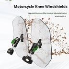 Upgraded motorcycle knee windshields with alloy bracket
