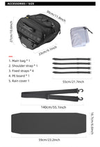 Rhinowalk 15L Motorcycle Tunnel Bag – Waterproof Scooter & Tail Seat Bag with Rain Cover