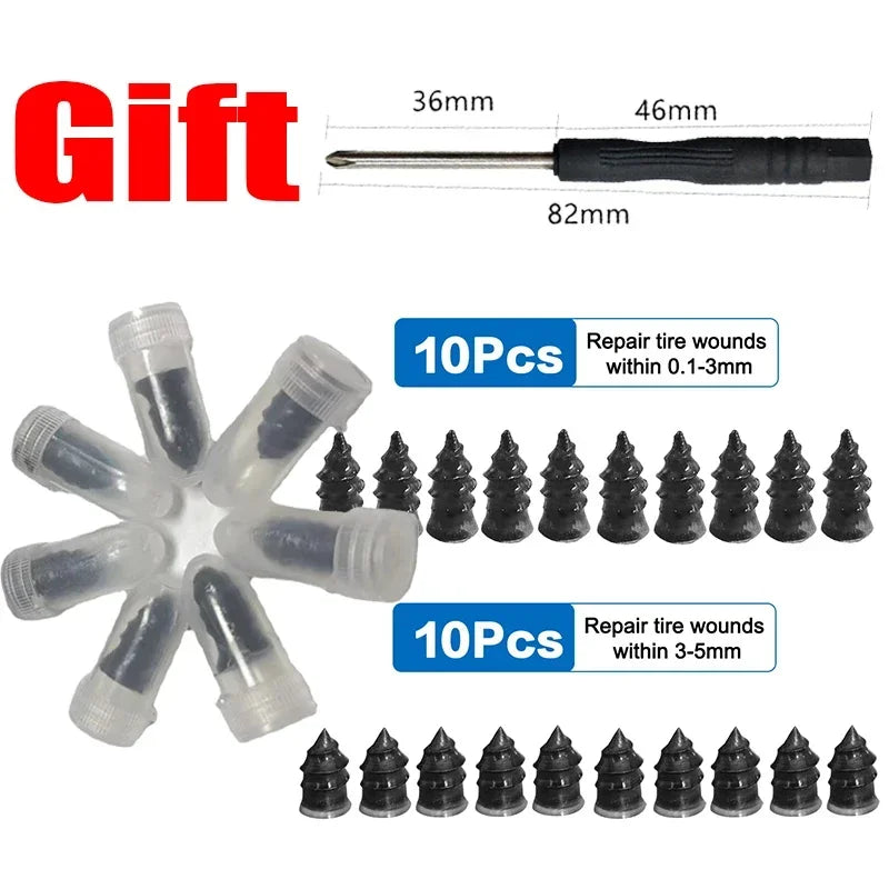 Universal Emergency Tubeless Tyre Repair Screw Kit