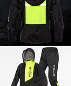 POLE Waterproof Reflective Motorcycle Rain Suit Jacket & Pants Set