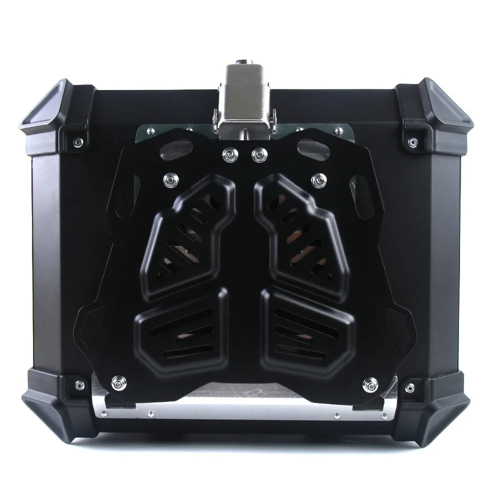 65L Aluminum Motorcycle Top Box - Waterproof Rear Trunk with Quick Release Mount
