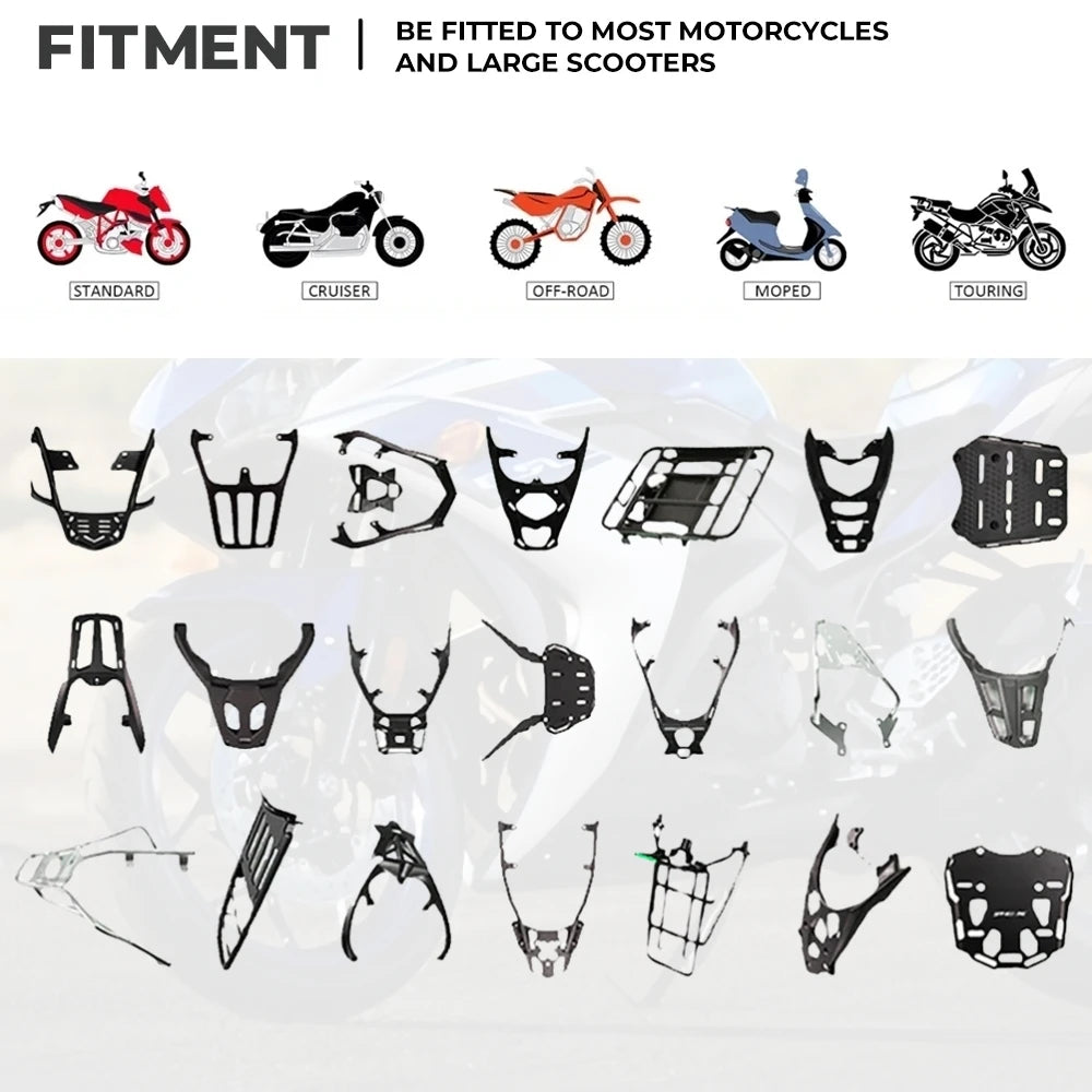 Bauletto posteriore per moto in alluminio da 65 litri - Baule posteriore impermeabile con attacco a sgancio rapido