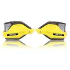 Yellow SR450X handguards with dark smoke shields