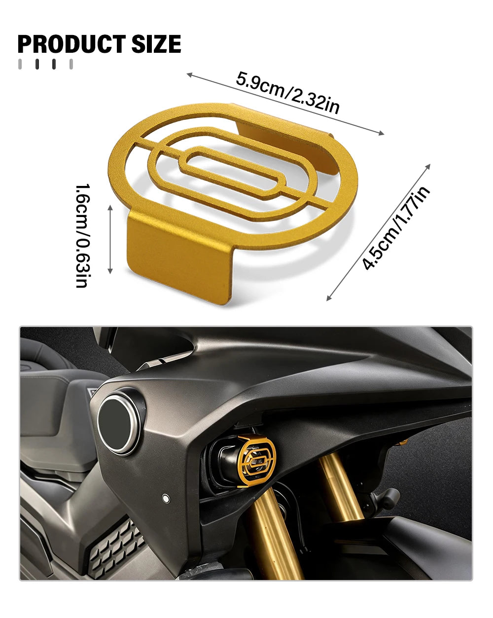 Fog light guard dimensions with fitted example