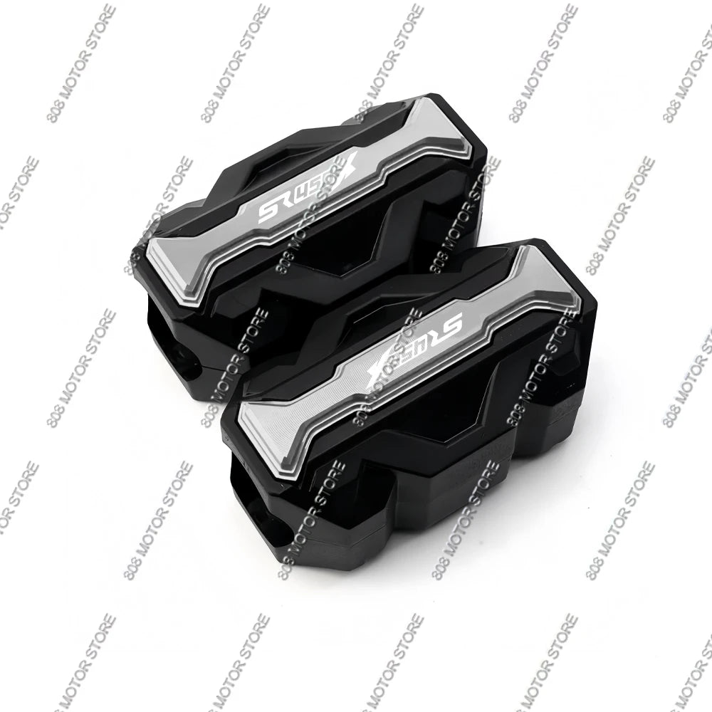 Silver SR450X crash bar protector blocks