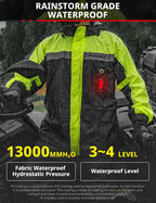 LED Reflective Waterproof Motorcycle Rain Suit Jacket & Pants