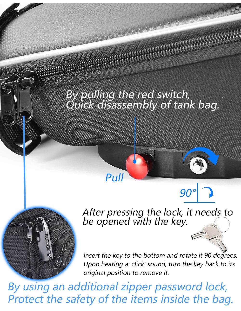 Bolsa de depósito para motocicleta con soporte para teléfono para Voge DS900X / 900DSX (2023-2024)
