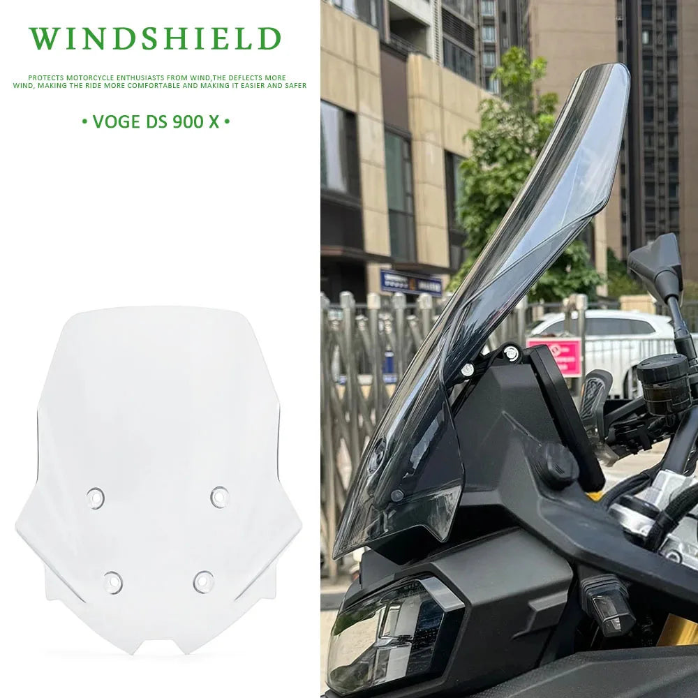 Motorcycle Windshield for VOGE DS900X / DS 900 X / 900DSX (2024–2025) – Wind Deflector Screen Visor