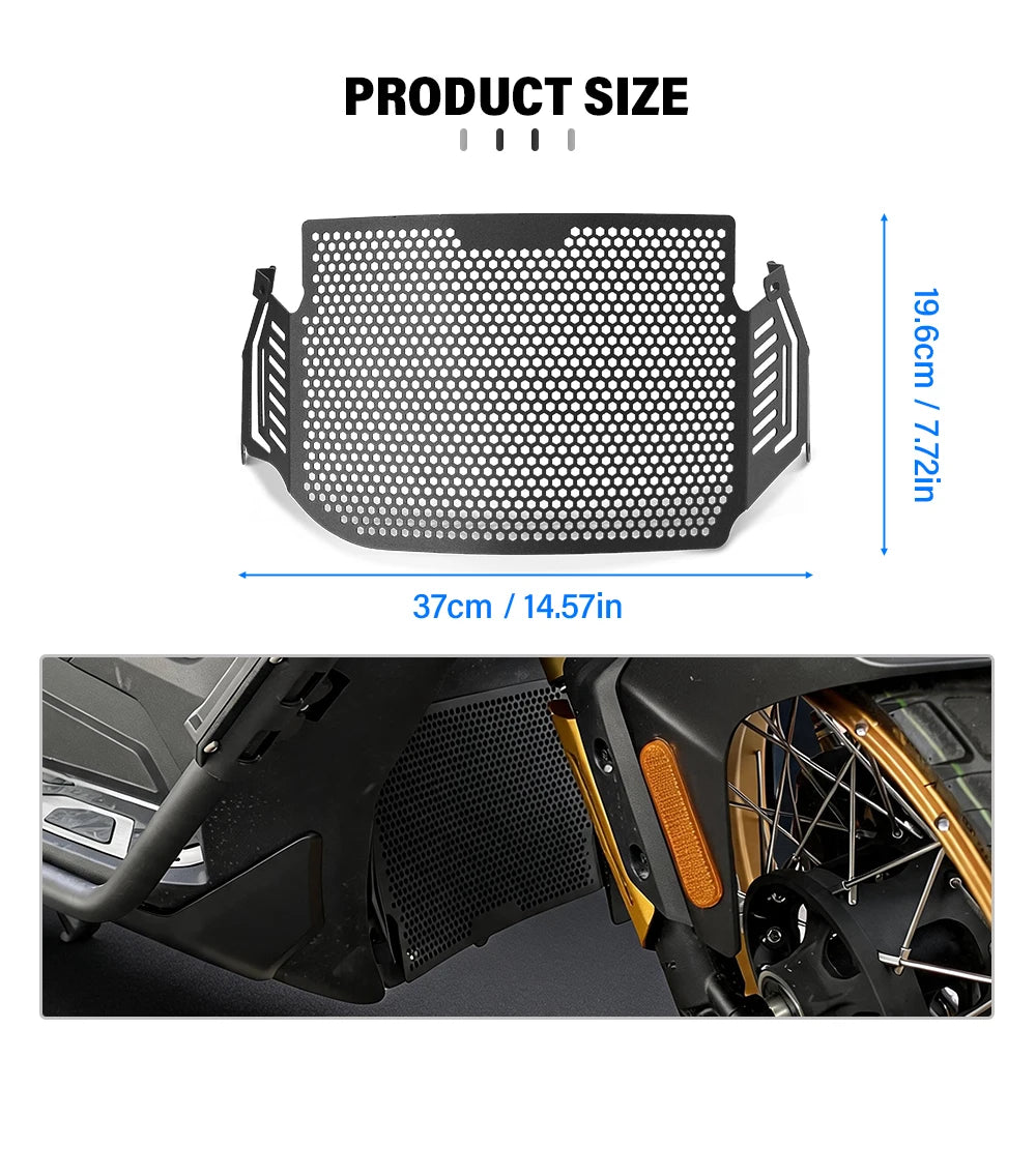 Radiator grille dimensions with fitted view