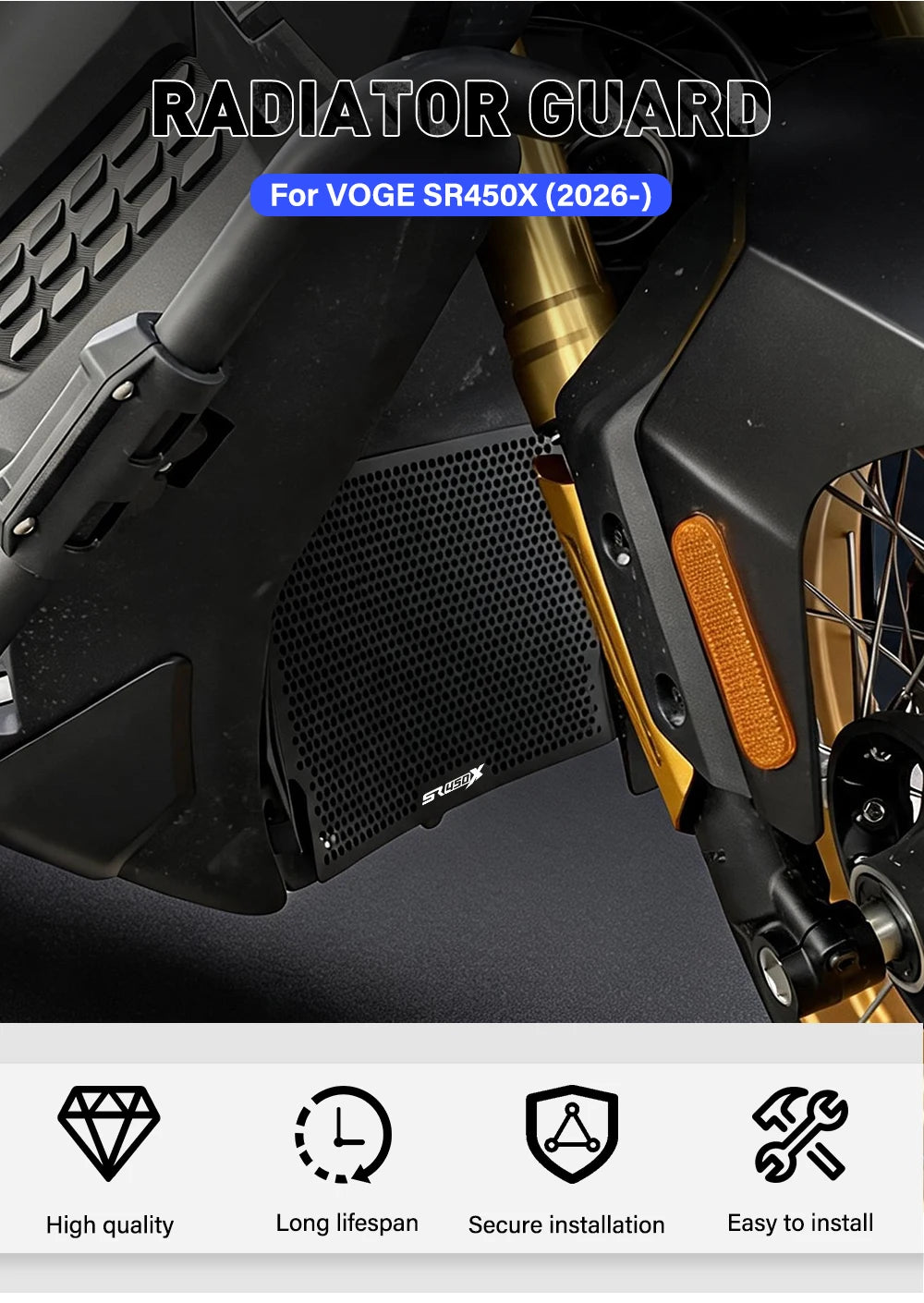 SR450X radiator guard product showcase