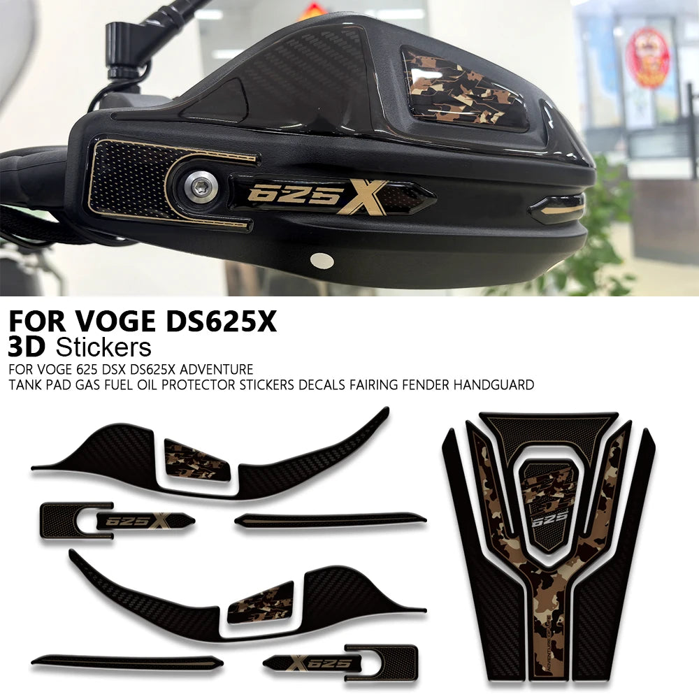 3D Tank Pad & Protection Sticker Kit for VOGE DS625X Adventure (2025)