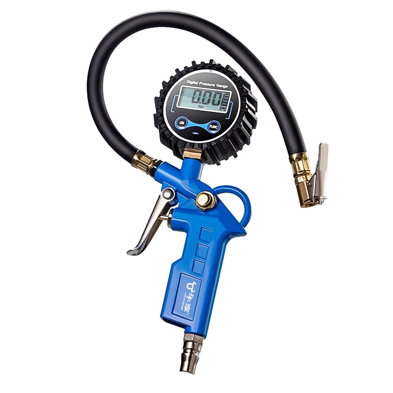 Universal Motorcycle Tyre Pressure Gauge with Inflator Hose