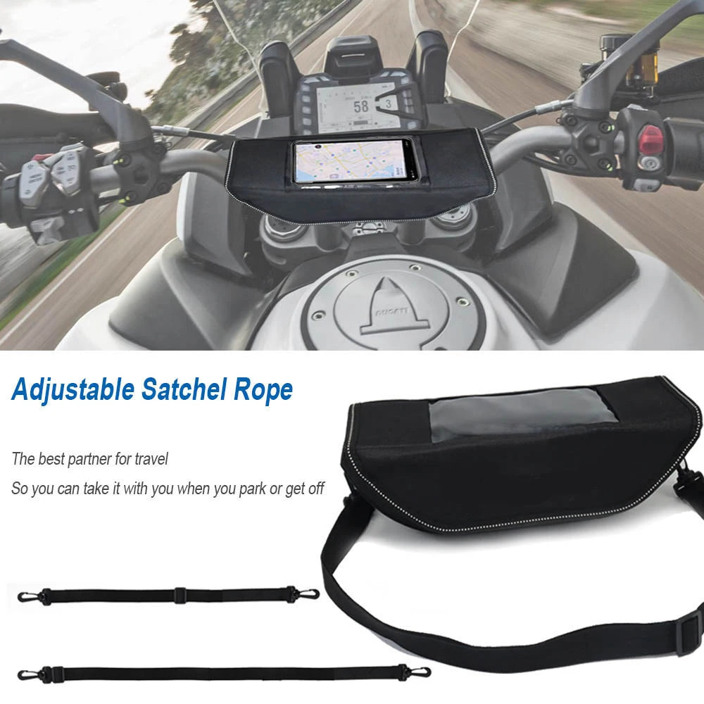 Handlebar bag with adjustable shoulder strap