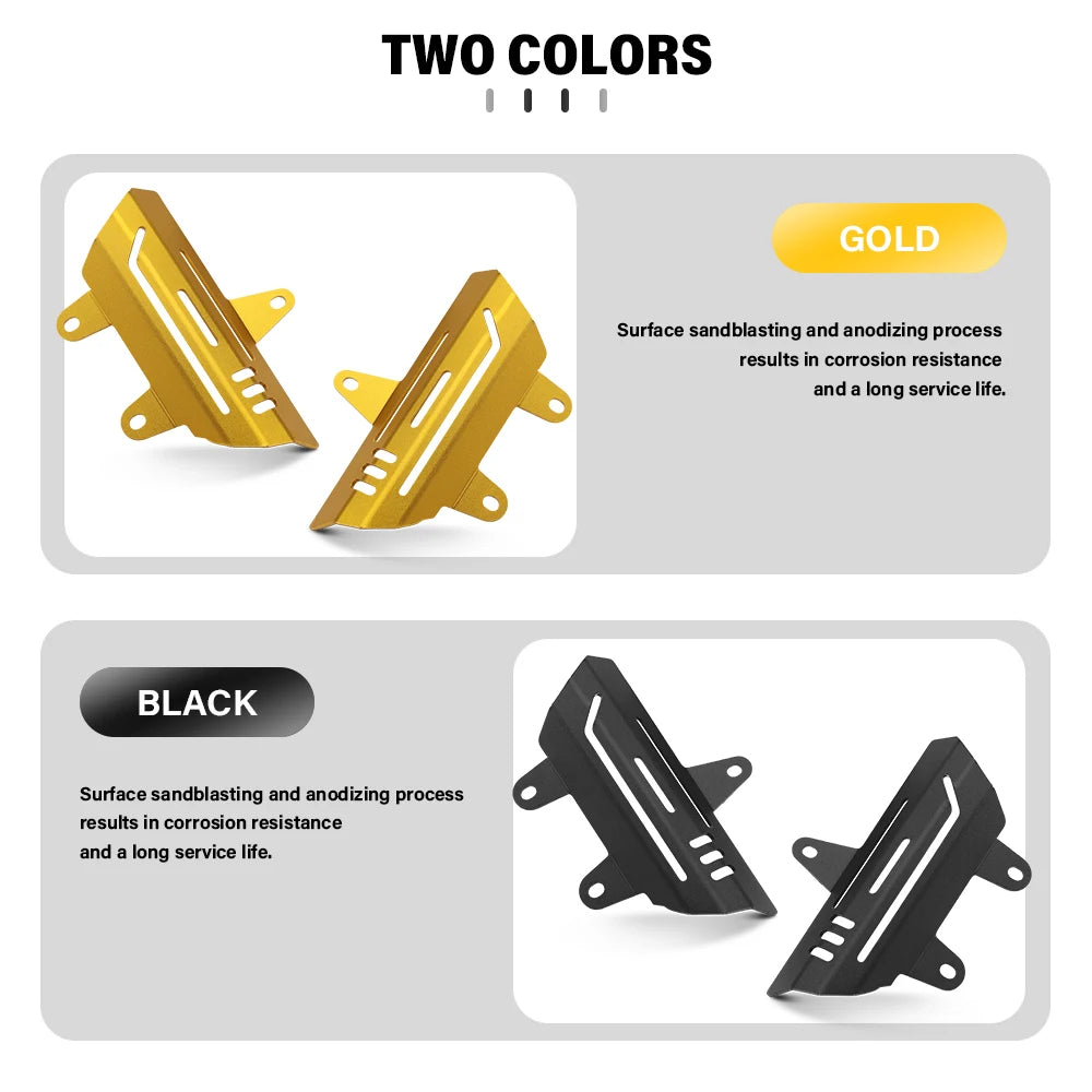 SR450X fork guards in gold and black