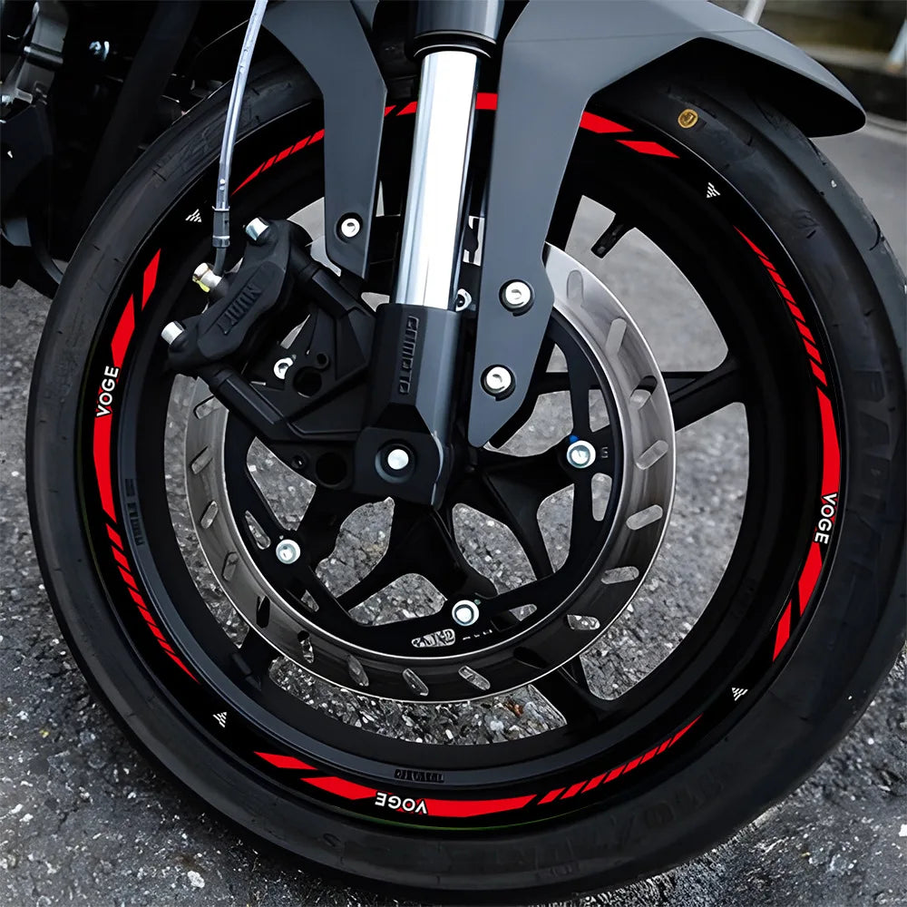 Reflective Wheel Rim Stickers for VOGE Motorcycles – 17” Rim Decal Set (Front & Rear)