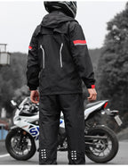 Traje de lluvia para moto reflectante con capucha desmontable, chaqueta y pantalón – foto 10