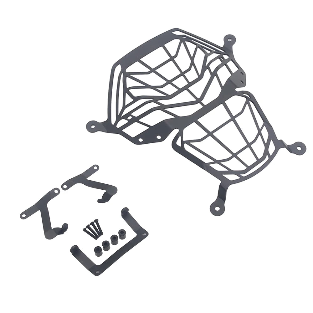 Headlight grille guard with mounting brackets and bolts