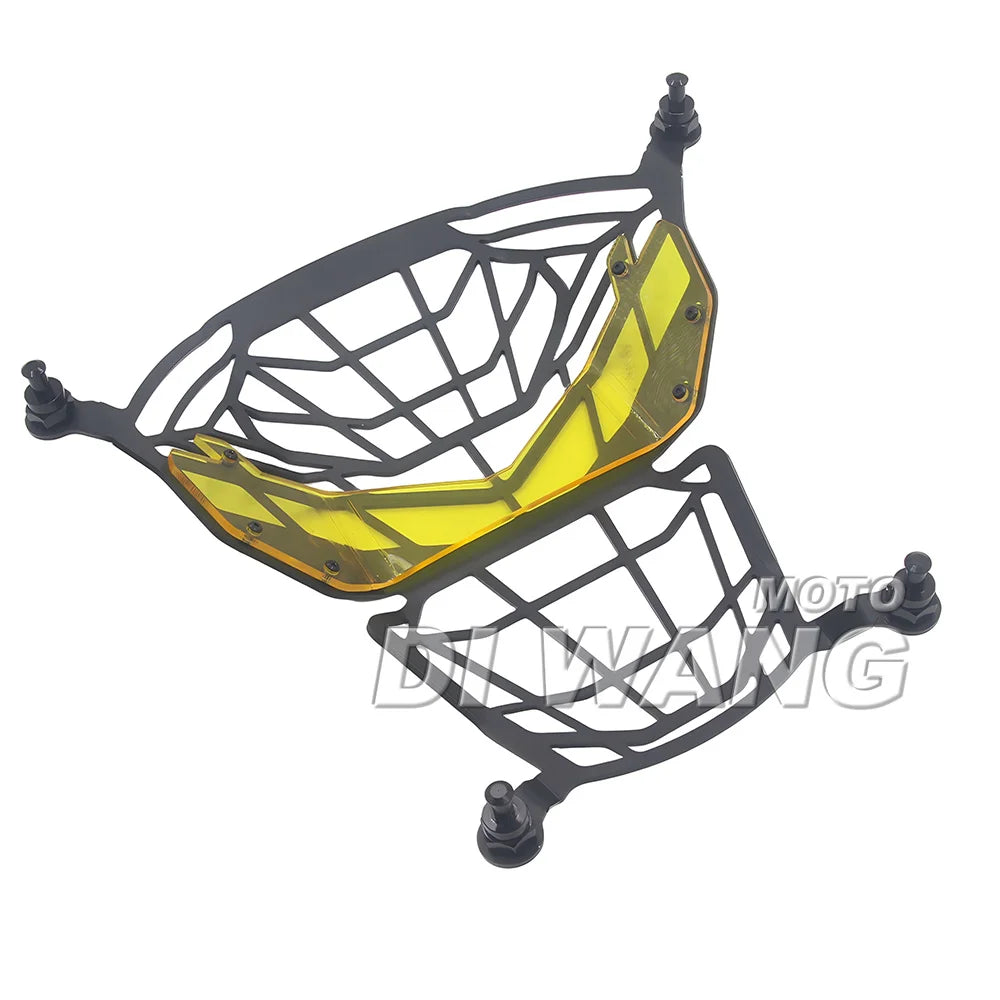 Headlight grille guard for VOGE DS800X Rally, angled view