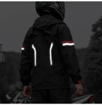 Traje de lluvia para moto reflectante con capucha desmontable, chaqueta y pantalón – foto 4
