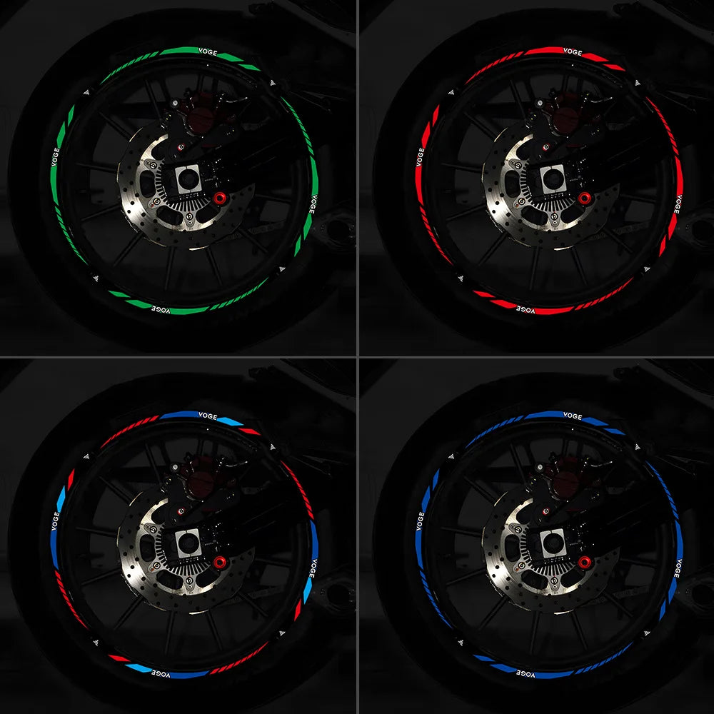 Reflective Wheel Rim Stickers for VOGE Motorcycles – 17” Rim Decal Set (Front & Rear)
