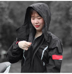 Traje de lluvia para moto reflectante con capucha desmontable, chaqueta y pantalón – foto 16