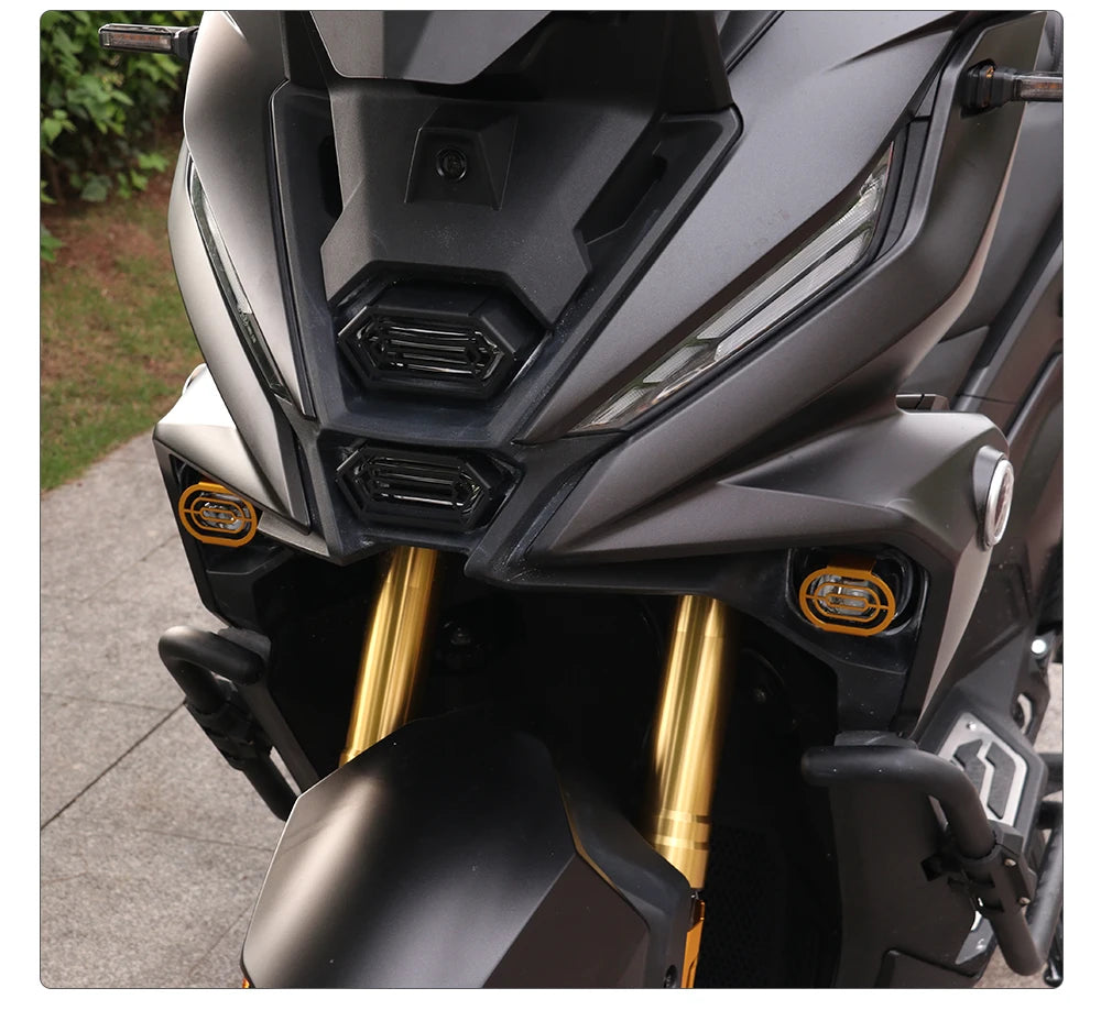 SR450X front fairing with gold fog lamp guards