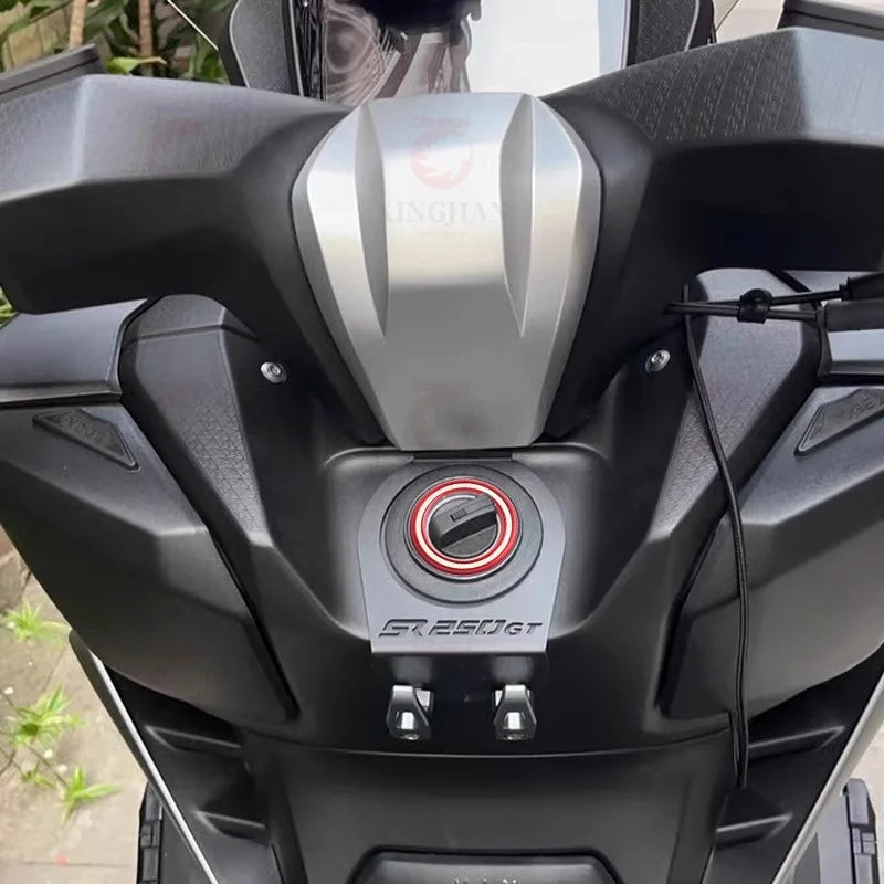 Luminous Starter Switch Cover & Helmet Hook for VOGE SR250GT – CNC Decorative Glow Ring Accessory