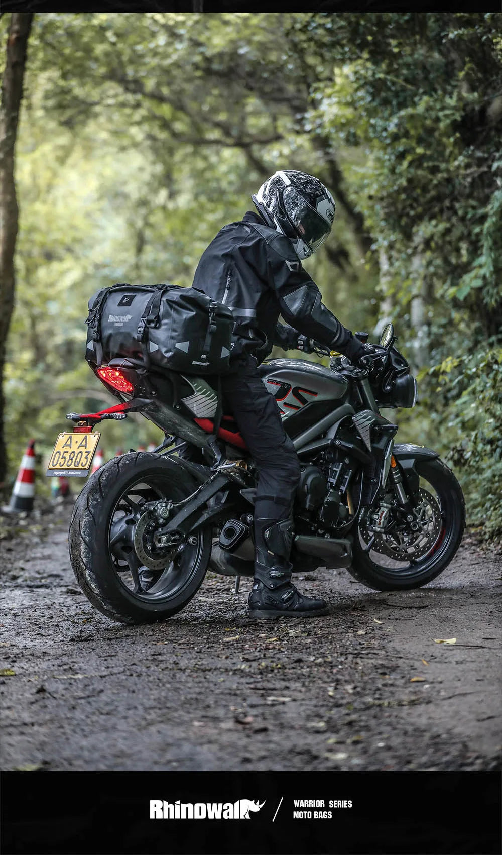 Rhinowalk Waterproof Motorcycle Tail Dry Bag - Modular 20L to 65L Rear Luggage